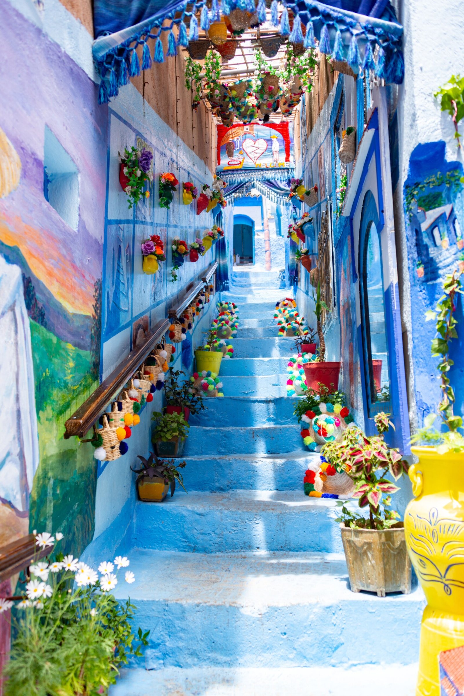 Blue lanes and stairways of the Chefchaouen medina